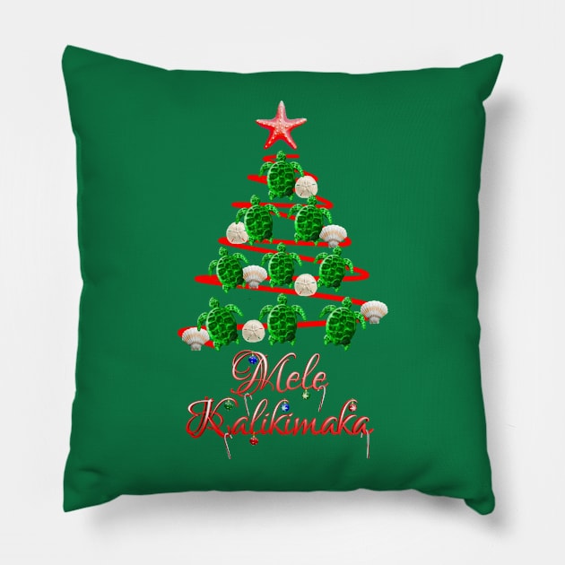 Mele Kalikimaka Sea Turtles Pillow by macdonaldcreativestudios