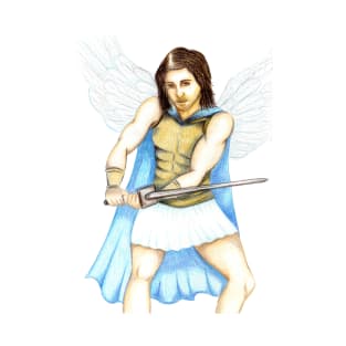 Archangel Michael the Protector- White T-Shirt