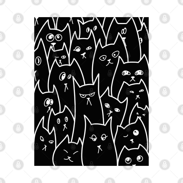 Cartoon Qute Cat Doodle / Cat illustration by Print Art Station