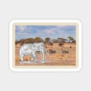 Elephant in Savannah Magnet