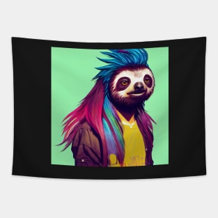 Sloth dressed as a punk rocker Tapestry