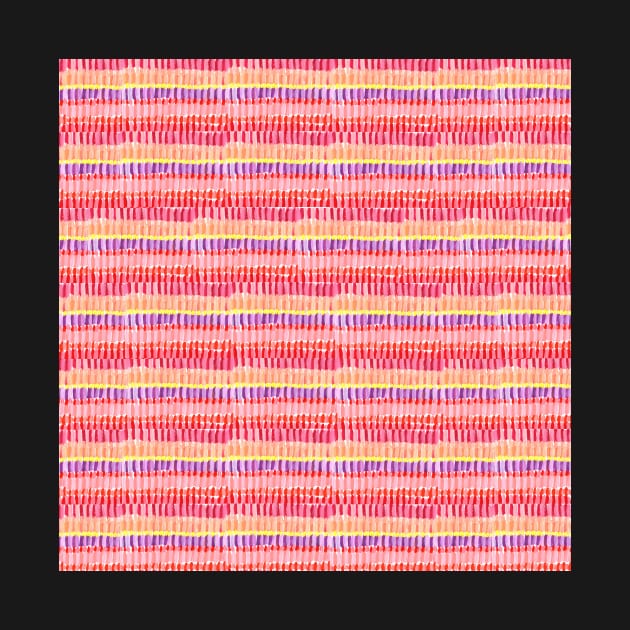 Boho Red Stripes by MarcyBrennanArt