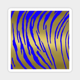 Gold Tiger Stripes Blue Magnet