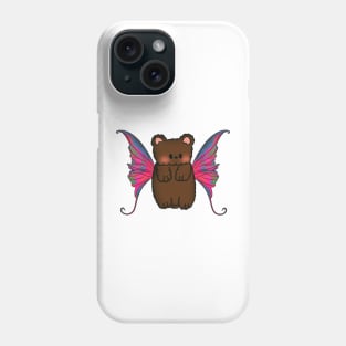 Fairy Teddy Bear with Neon Blue, Pink and Green Tie Dye Wings Phone Case