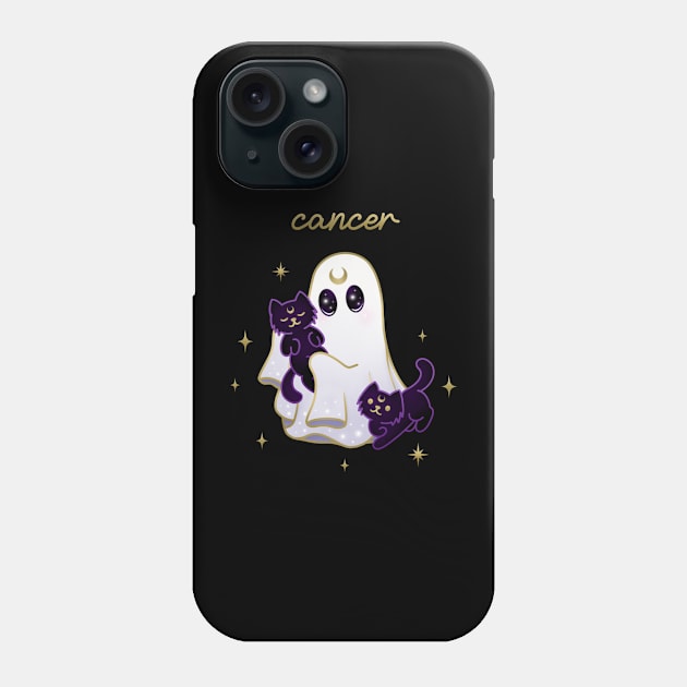 Cancer Cat Ghost with Cancer Phone Case by moonstruck crystals