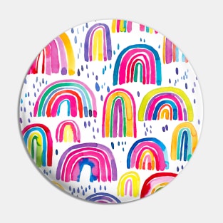 Cute Colorful Watercolor Rainbows Pin