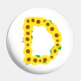 Sunflowers Initial Letter D (White Background) Pin