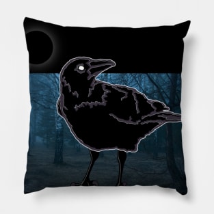 Spooky black bird Pillow