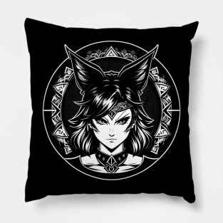 Kitsune, fox-girl Pillow