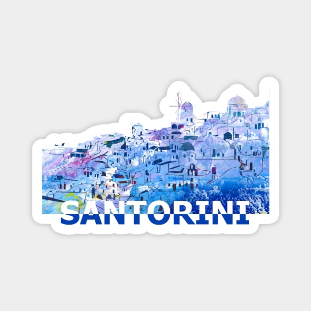 Santorini Skyline Magnet by artshop77