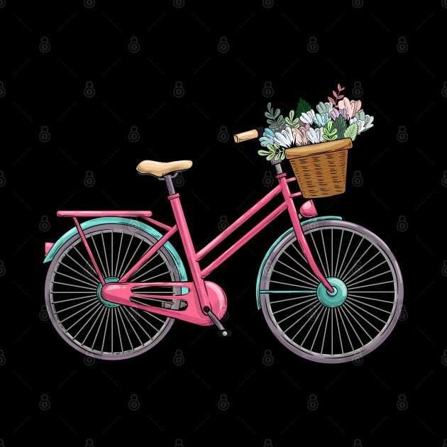 Beautiful woman bicycle with flowers by Markus Schnabel