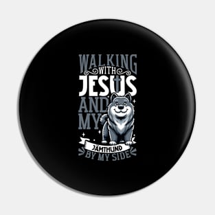 Jesus and dog - Swedish Elkhound Pin