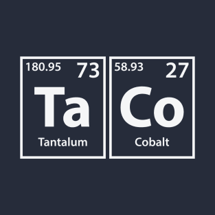 Taco (Ta-Co) Periodic Elements Spelling T-Shirt