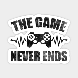 game never ends heartbeat controller gamer quote gaming Magnet