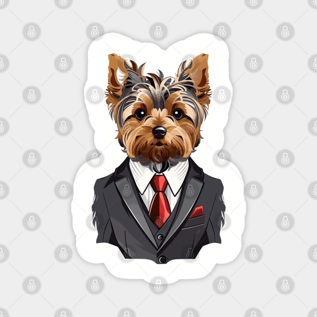 Yorkshire Terrier With Suit Magnet by Graceful Designs