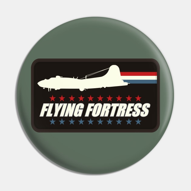 B-17 Flying Fortress Patch Pin by Tailgunnerstudios