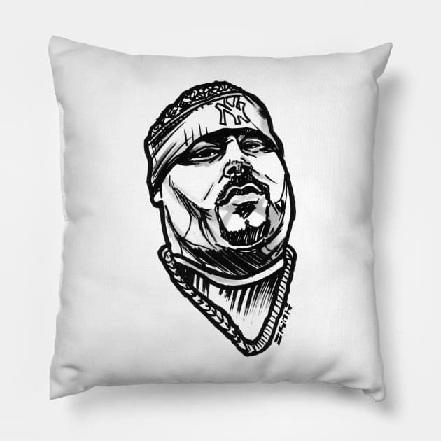 Big Punisher Pun T-Shirt Pillow by sketchnkustom