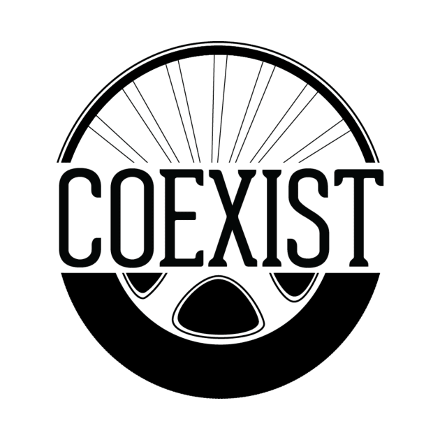 COEXIST TEE BLACK LOGO (VARIOUS COLORS) by coexistcyclists