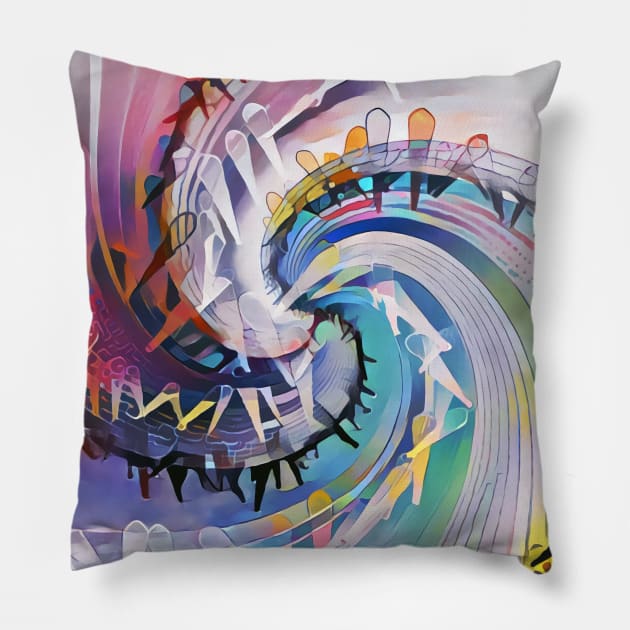 Avante-Garde Jazz Pillow by ArtlyStudio