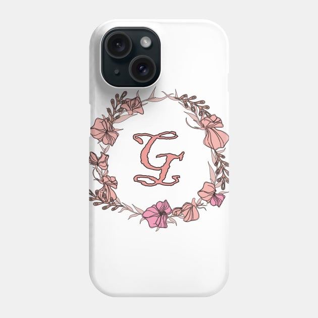 Letter G Rose Pink Initial Monogram - Letter g Phone Case by Tilila