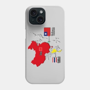 where is taiwan world map | taiwan location map_not Thailand and China_grey Phone Case