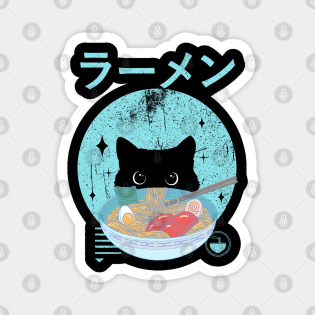 cat ramen Magnet by Youssef El aroui