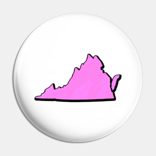 Pink Virginia Outline Pin