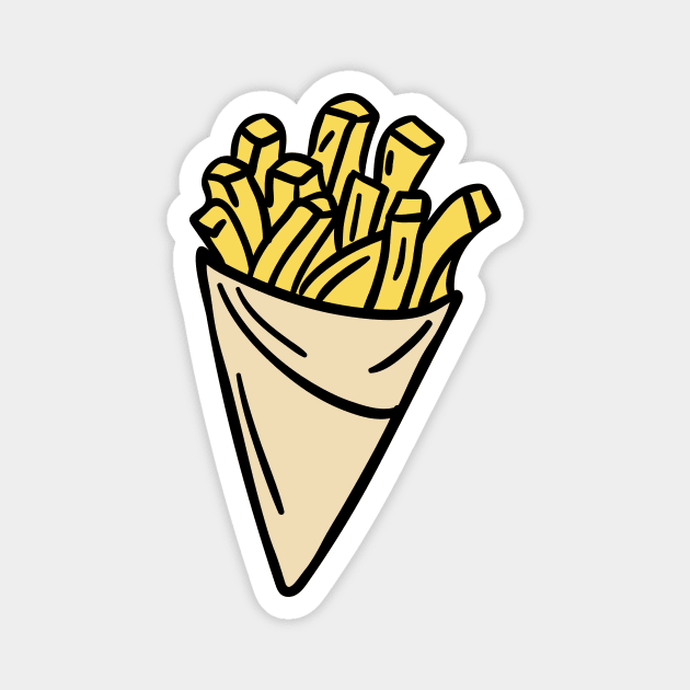 Cute Frites Cartoon | French Fries Drawing Magnet by SLAG_Creative