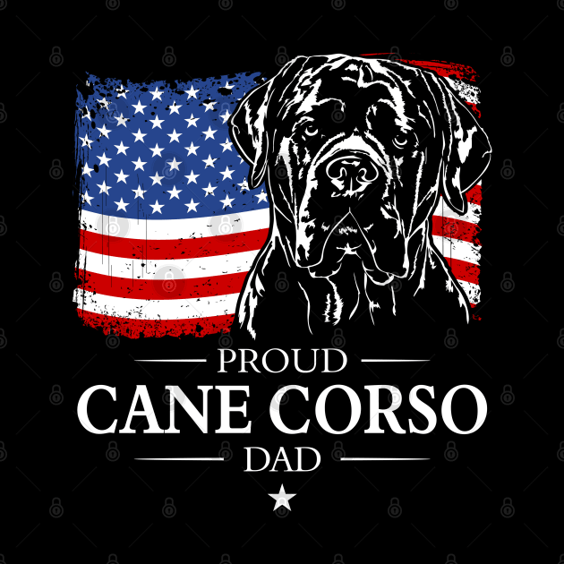 Proud Cane Corso Dad American Flag patriotic gift dog by wilsigns