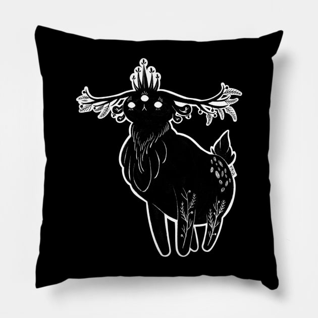 Majestic Deer Pillow by YMIR