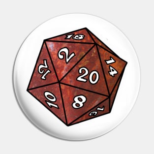 Red jasper D20 Dice Pin