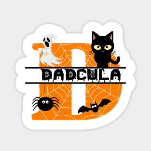 Dadcula Spider Web Funny Halloween Ghost Bat Black Cat Magnet