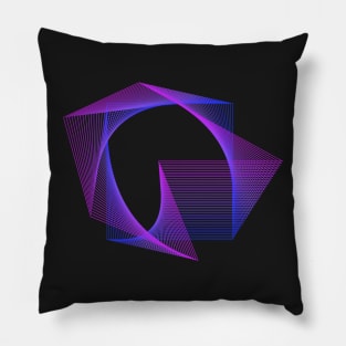 Abstract Geometry Square Line Art Neon Colors Pillow