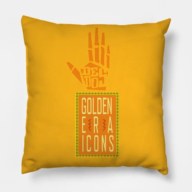 GOLDEN ERA ICONS logo Pillow by Dedos The Nomad