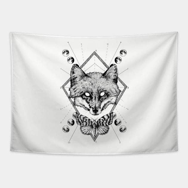Geometric Fox Tapestry by JamieStryker