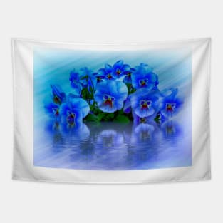 Blue Pansies Tapestry