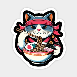 Retro Japanese Kawaii Anime Ramen Cat Magnet