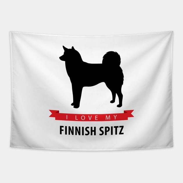 I Love My Finnish Spitz Tapestry by millersye