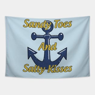 Sandy Toes And Salty Kisses Beach Shirt Vintage Distressed Tapestry