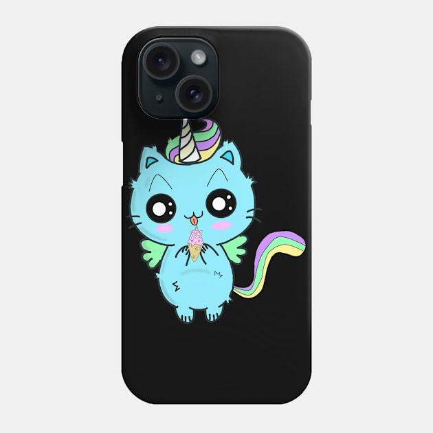 unicorn cat ice cream lick Phone Case by FromBerlinGift