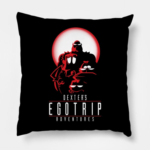 Dexter's Ego Trip adventures Pillow by Jc Jows