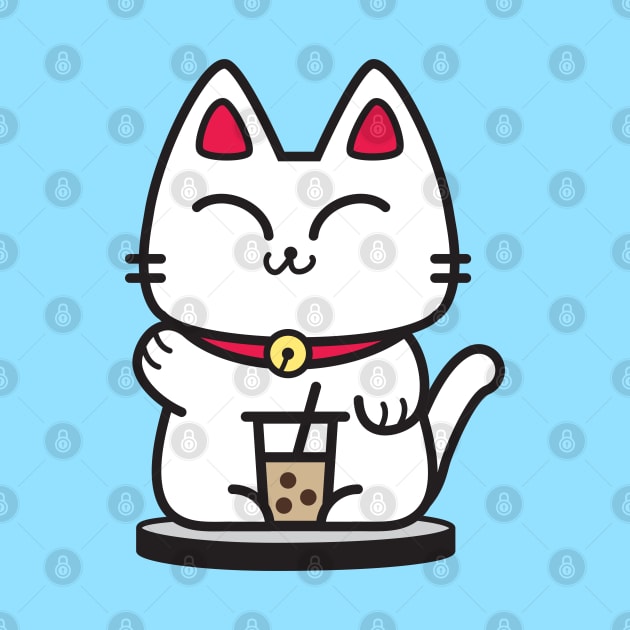 Boba Cat with Milk Tea by plattercats