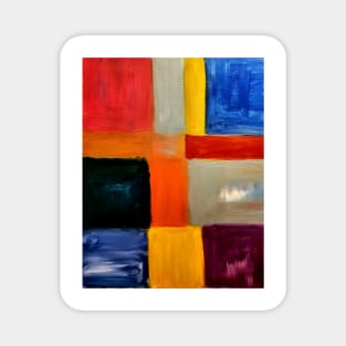 Colorblock abstract painting Magnet