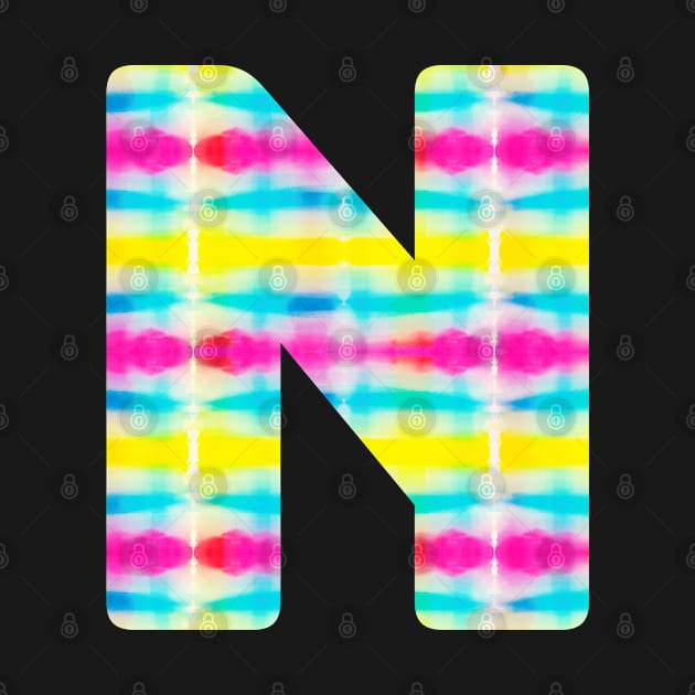 Tie Dye Alphabet N (Uppercase letter n), Letter N by maro_00