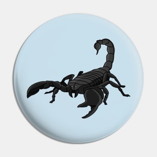 Black hungry scorpion cartoon illustration Pin