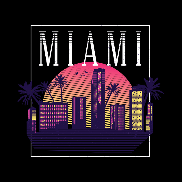 Miami vintage city 70s by Midoart