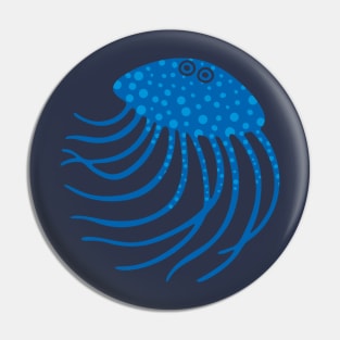 BLUE JELLYFISH Funny Undersea Ocean Creature with Tentacles - UnBlink Studio by Jackie Tahara Pin