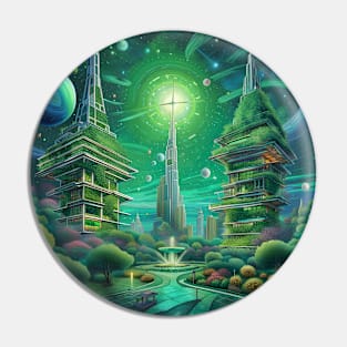 Green Utopian City Pin