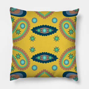 abstract seamless floral pattern exotic shapes Pillow