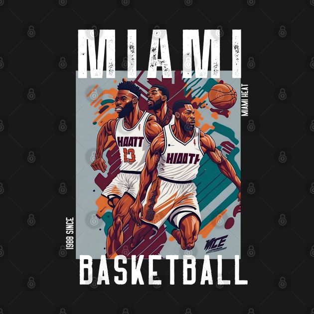 Miami heat basketball  vector graphic design by Nasromaystro